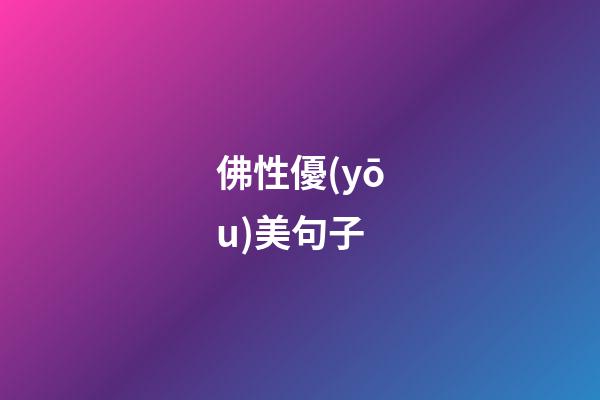 佛性優(yōu)美句子
