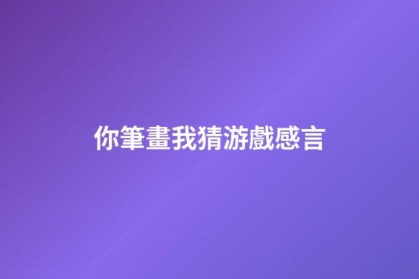 你筆畫我猜游戲感言
