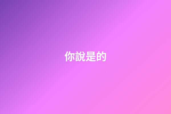 你說是的