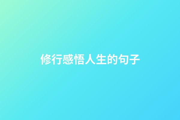 修行感悟人生的句子