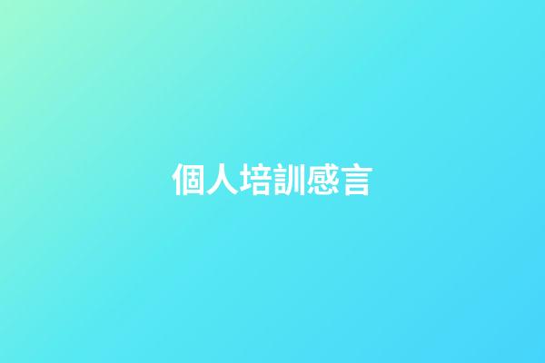 個人培訓感言