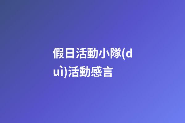 假日活動小隊(duì)活動感言