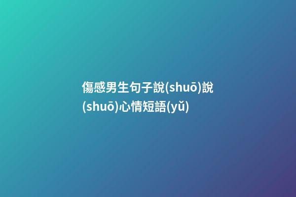傷感男生句子說(shuō)說(shuō)心情短語(yǔ)