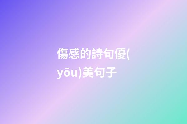 傷感的詩句優(yōu)美句子