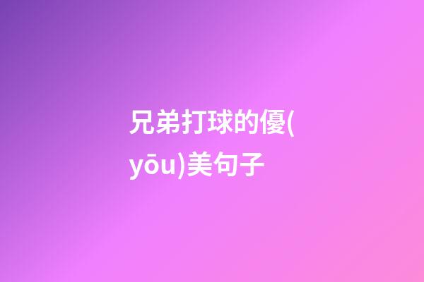 兄弟打球的優(yōu)美句子