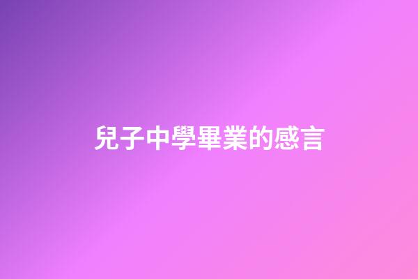 兒子中學畢業的感言