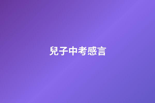兒子中考感言