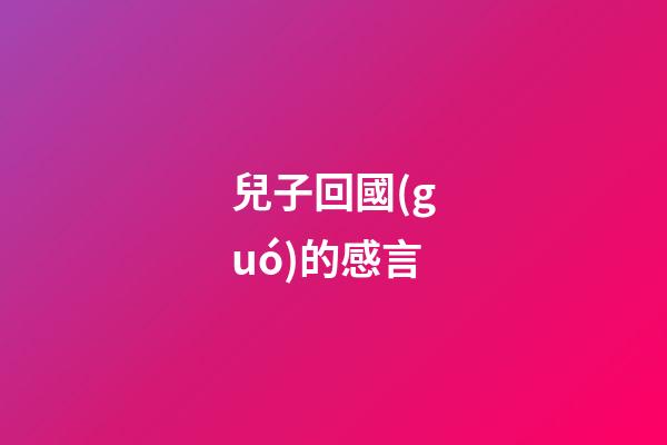 兒子回國(guó)的感言
