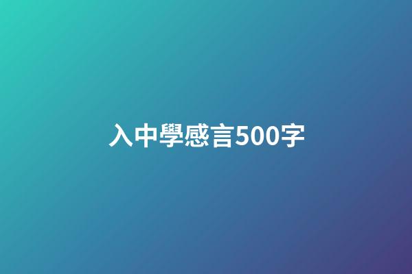 入中學感言500字