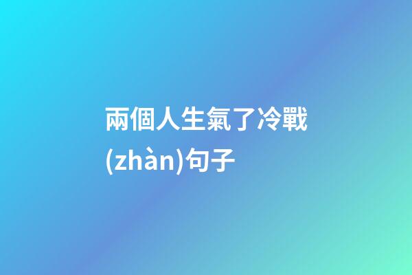 兩個人生氣了冷戰(zhàn)句子