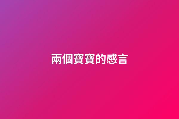 兩個寶寶的感言