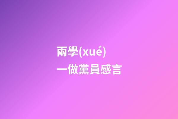 兩學(xué)一做黨員感言