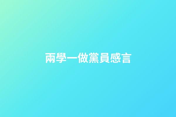 兩學一做黨員感言