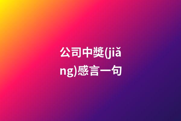 公司中獎(jiǎng)感言一句