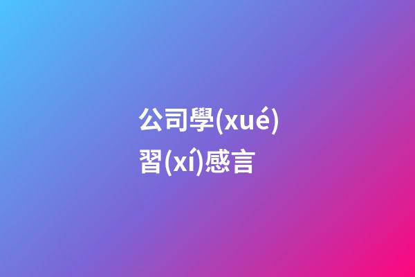 公司學(xué)習(xí)感言