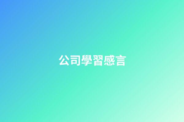 公司學習感言