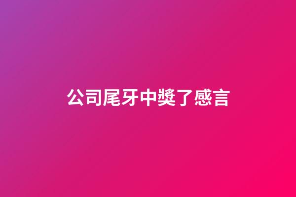 公司尾牙中獎了感言