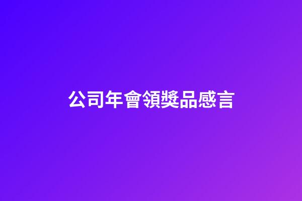 公司年會領獎品感言