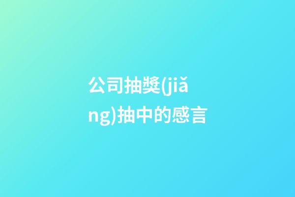 公司抽獎(jiǎng)抽中的感言