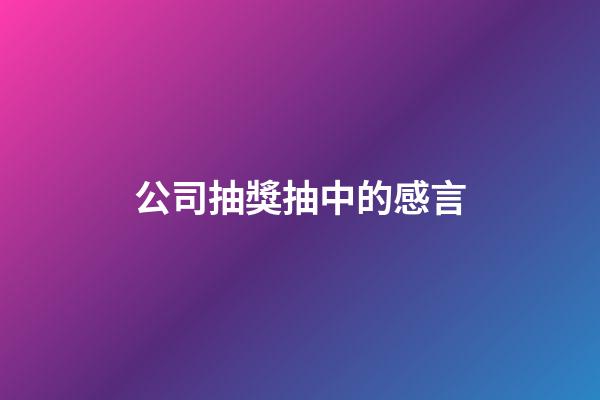 公司抽獎抽中的感言