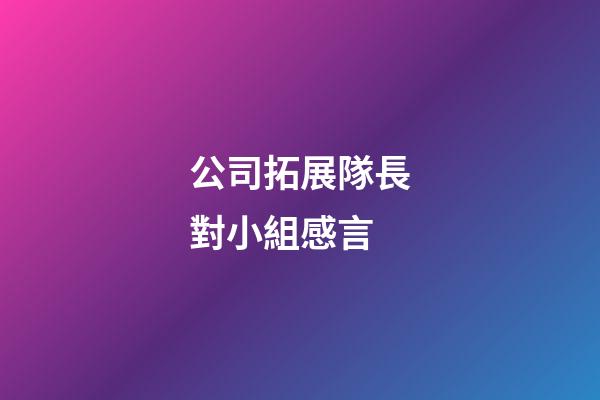 公司拓展隊長對小組感言