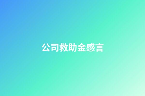 公司救助金感言