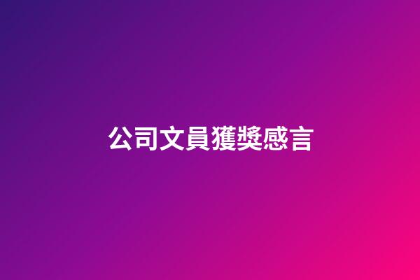 公司文員獲獎感言
