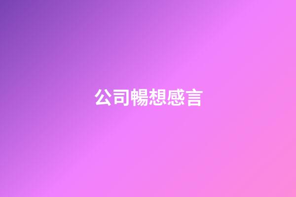 公司暢想感言