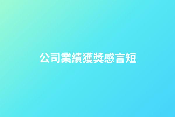 公司業績獲獎感言短