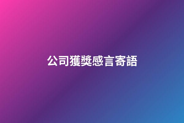 公司獲獎感言寄語