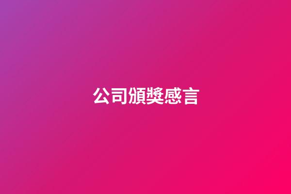 公司頒獎感言