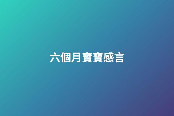 六個月寶寶感言
