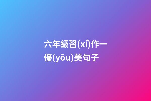 六年級習(xí)作一優(yōu)美句子