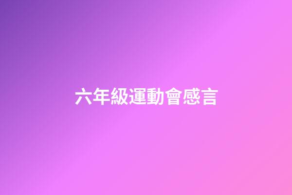 六年級運動會感言