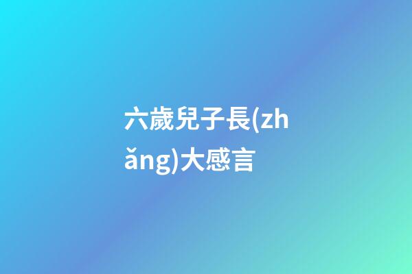 六歲兒子長(zhǎng)大感言