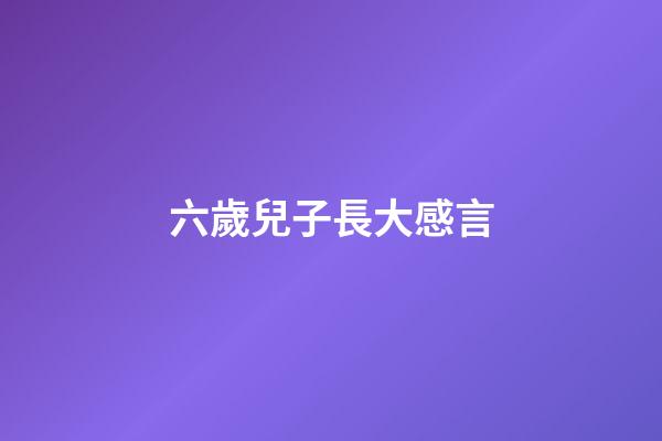 六歲兒子長大感言