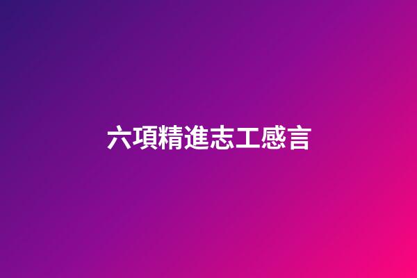 六項精進志工感言