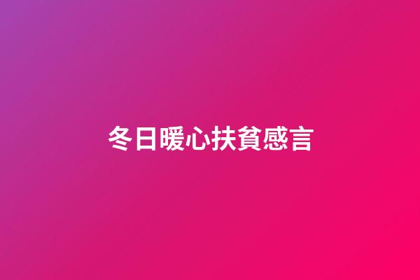 冬日暖心扶貧感言