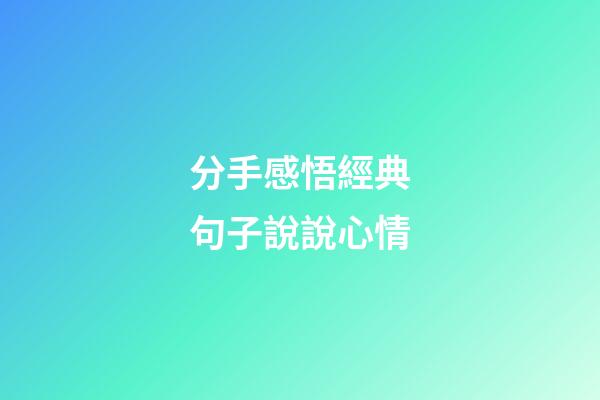 分手感悟經典句子說說心情