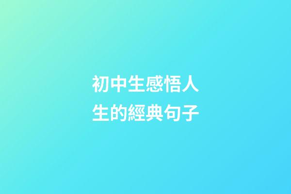 初中生感悟人生的經典句子