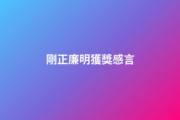 剛正廉明獲獎感言