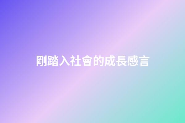 剛踏入社會的成長感言