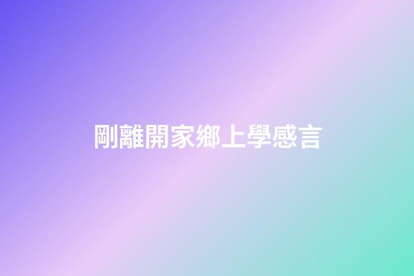 剛離開家鄉上學感言