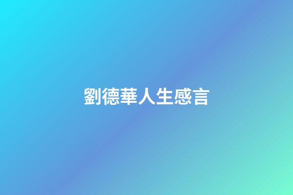 劉德華人生感言