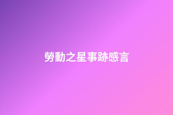 勞動之星事跡感言