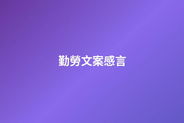 勤勞文案感言