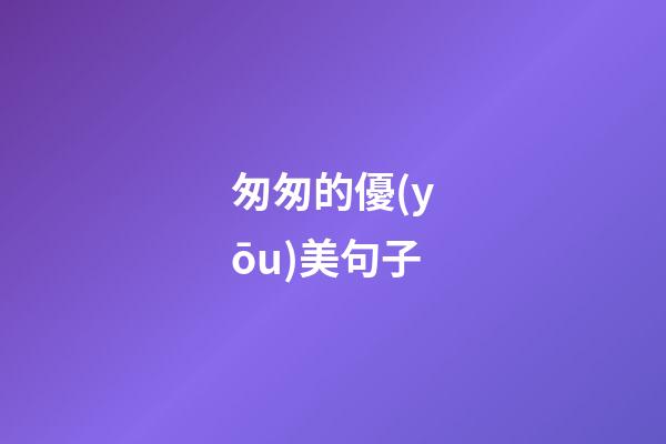 匆匆的優(yōu)美句子