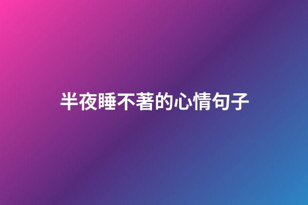 半夜睡不著的心情句子
