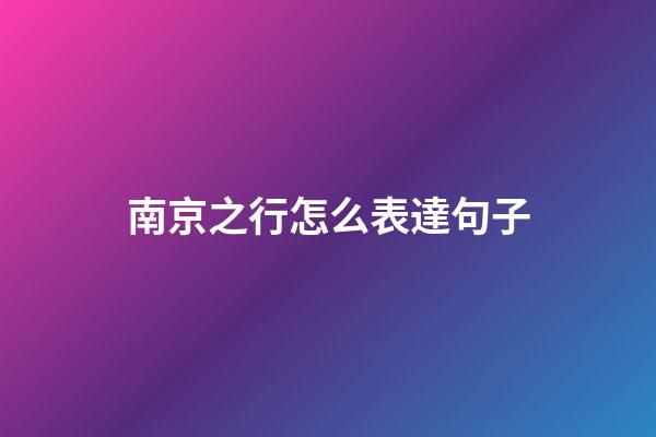 南京之行怎么表達句子