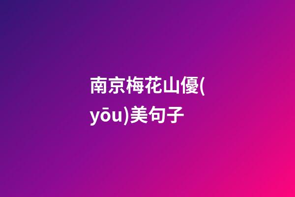 南京梅花山優(yōu)美句子